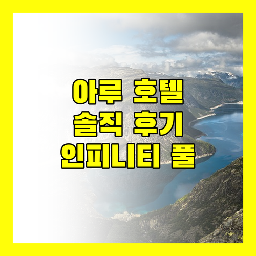 아루 스위츠 호텔 솔직 후기 인피니티 풀과 룸 컨디션은?