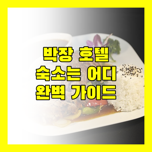 박장 호텔 완벽 가이드 최고의 숙소는 어디
