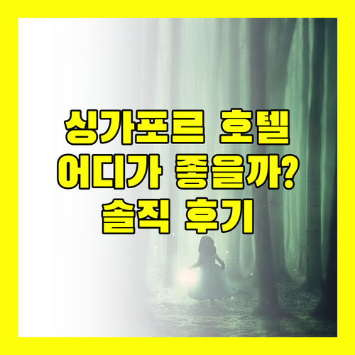 싱가포르 호텔 어디로 가야 할까? 한국인 투숙객이 말하는 솔직 후기