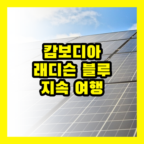 지속 가능한 여행? 캄보디아 래디슨 블루가 답이다!