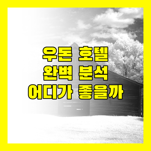 우돈타니 호텔 완벽 분석 센터 우돈, 벨라 디우돈타니, 탄부리 호텔 비교