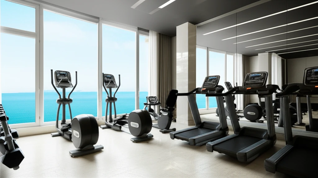 호텔의 인피니티 풀에서 보이는 아름다운 바다 전경