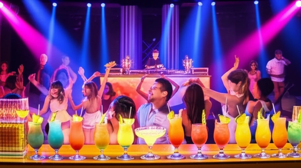 이비자 비치 클럽 밤 전경