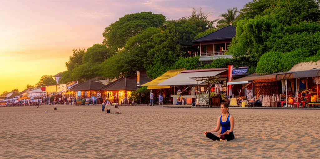 세미냑의 아름다운 해변과 석양